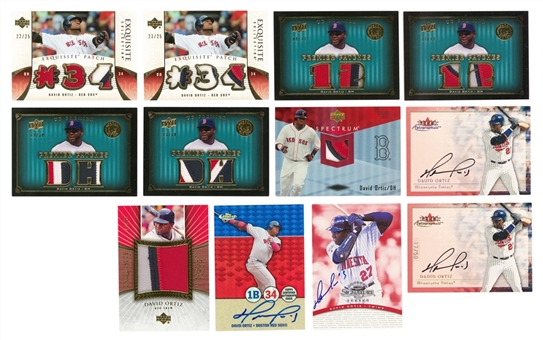 1997-08 Assorted Brands David Ortiz Game Used and Signed Cards (12) 